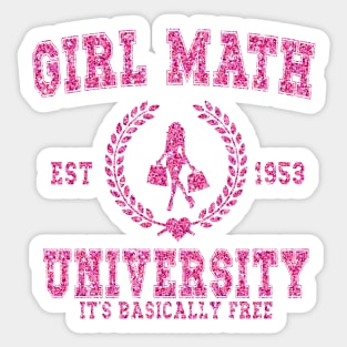 Girl Math University Valentine Shirt or Sweatshirt Gift For Girlfriend, Valentines Sticker